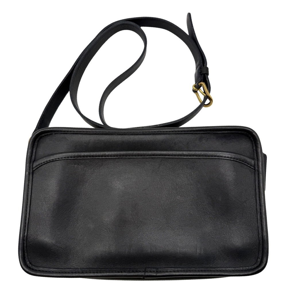 Coach Vintage Swagger Crossbody Bag Women Small Navy Blue Leather 9974